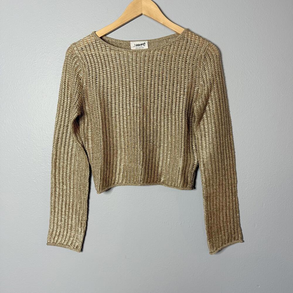 J.Crew Collection metallic open-weave sweater‎ XXS - Picture 2 of 5